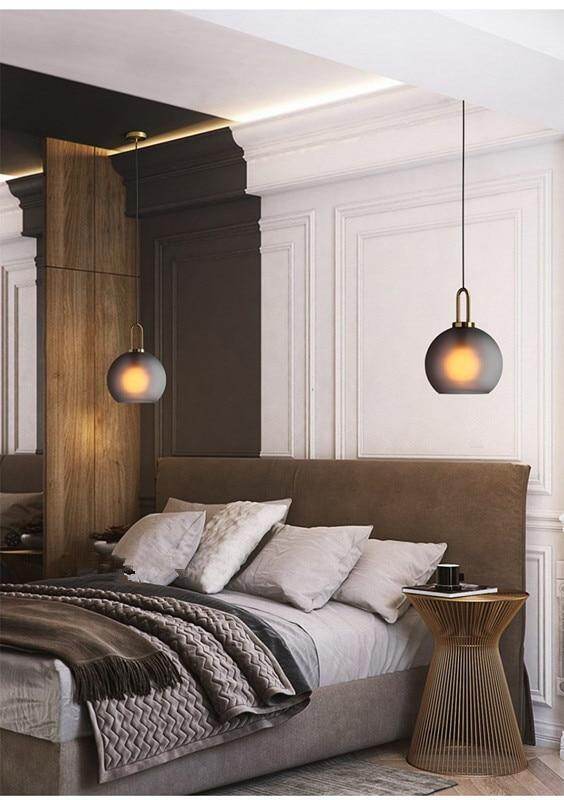Nordic Modern Simple Glass Ball LED E27 Pendant Lights Interior Lighting Lamps Restaurant Bedroom Stair Decoration Hanging Light