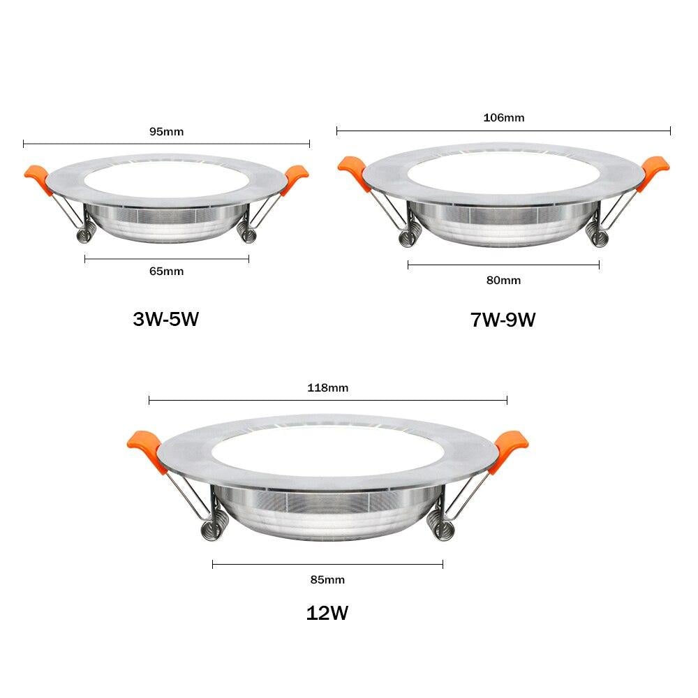 Ultra Thin Downlight Aluminum Recessed Led Downlight Silver White-Silver 3W 5W 7W 9W AC220V Led Ceiling Lamp Spot Led Lighting
