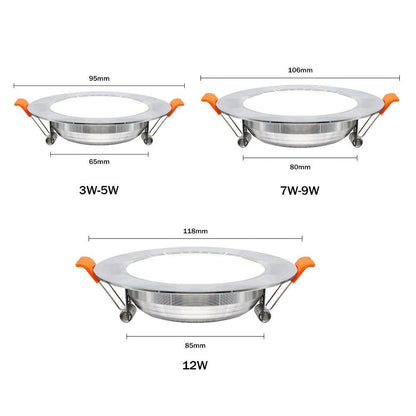 Ultra Thin Downlight Aluminum Recessed Led Downlight Silver White-Silver 3W 5W 7W 9W AC220V Led Ceiling Lamp Spot Led Lighting