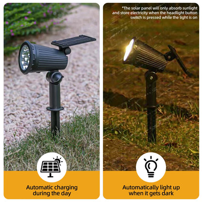 9 LED Solar Spot Lights IP65 Waterproof Outdoor RGB Solar Landscape Lights Brightness Adjustable