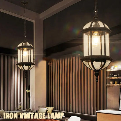Retro Outdoor Waterproof Pendant Light Corridor Restaurant Chandelier Lighting Hotel Balcony Attic Restaurant Lighting Fixtures