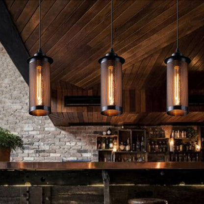 E27 Industrial Cage Ceiling Pendant Light Wire Cage Loft Pendant Lamp Shade Small Hanging Lighting