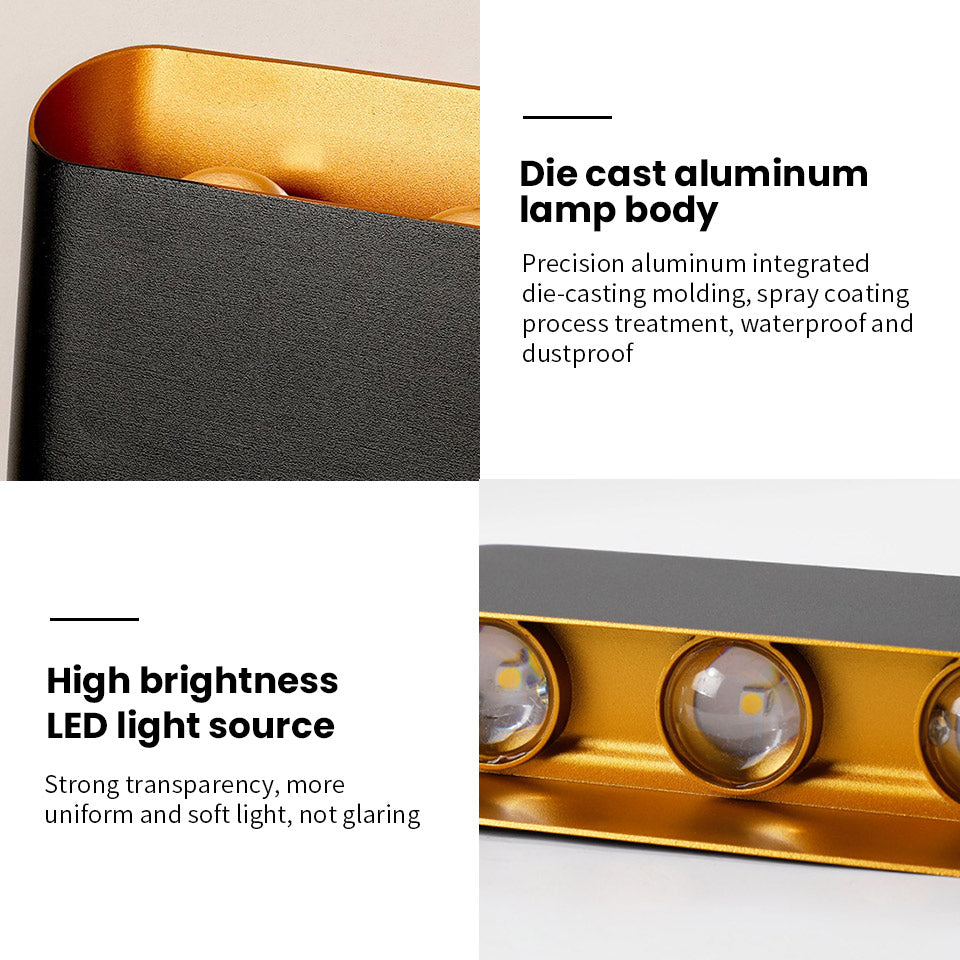 Aluminium LED Wall Lamp Waterproof IP55 Indoor Outdoor Lamp Garden Lights for Living Room Bedroom