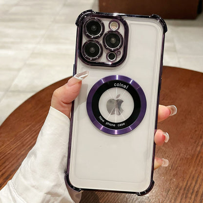 Transparent Plating Magnetic Cases For iPhone 16 13 12 11 17 Pro Max 14 15 Plus 17 Air For Magsafe Wireless Charging Phone Cover