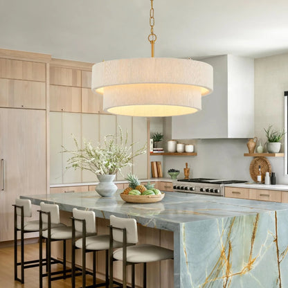 Boho Drum Pendant Light Hand Woven Ceiling Chandelier for Dining Room Kitchen Island Cafe Hotel Decor