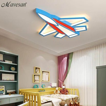 Modern LED Airplane Ceiling Lights Boy's Girl's Study Room Bedroom Lamp Lighting New Indoor Fixture With Remote Control