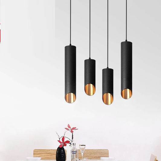 led Pendant Lamp Long Tube light GU10 7W Island Dining Room Shop Bar Counter Decoration Cylinder Pipe Pendant Light Kitchen Lamp