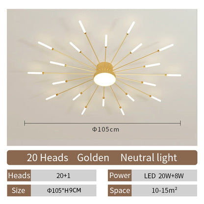 Creative LED Ceiling Lamp Modern Living Room Lights Nordic Lustre Indoor Chandelier Fixtures Lamps