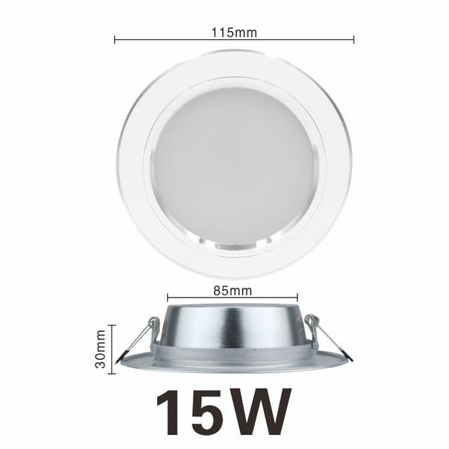 LED Downlight 5W 9W 12W 15W 18W Round White Ultra Thin Aluminum Recessed Lamp 220V 230V 240V Led Bulb Indoor LED Spot Lighting