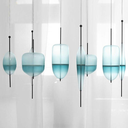 Nordic Art Venice Flow Lake Gradual Glass Chandelier Blue Chromatography Italian Design Lustre Avize Modern Salon