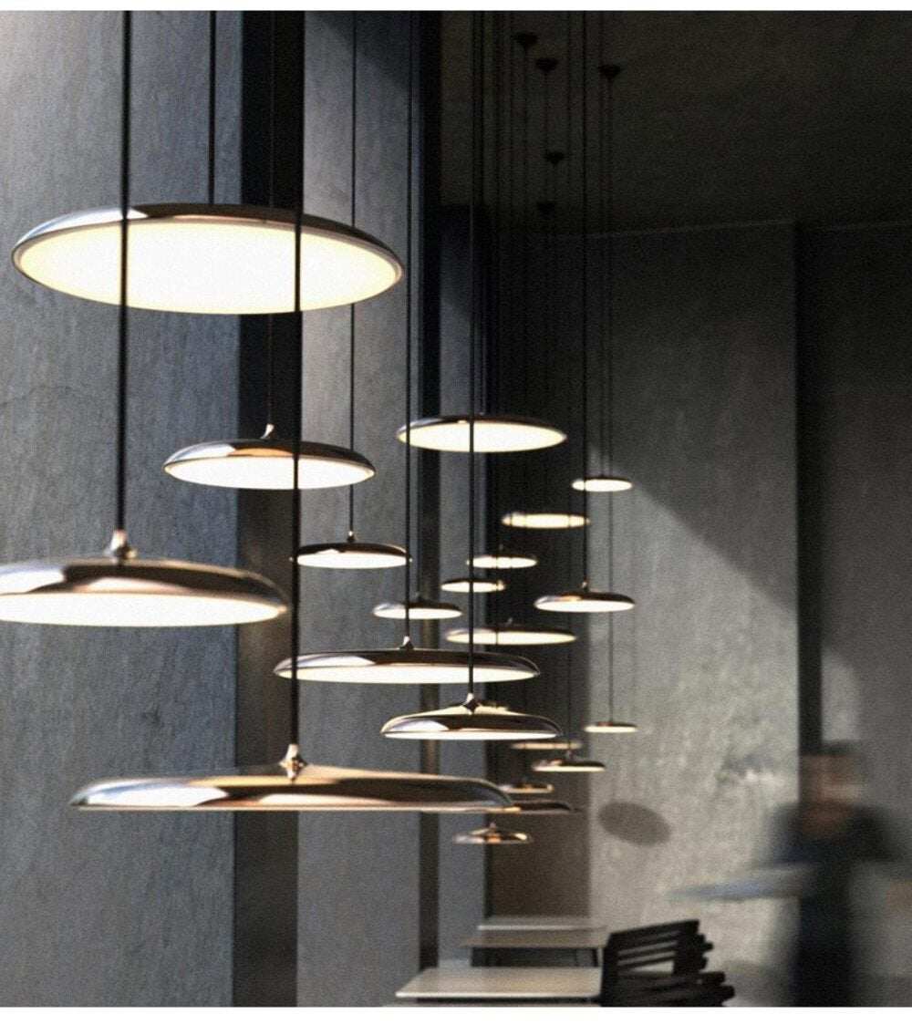 Modern Art Design LED Pendant Light UFO Round Plate Suspension Lamp For Dining Room Living Room Bedroom Table Study Hanging Lamp