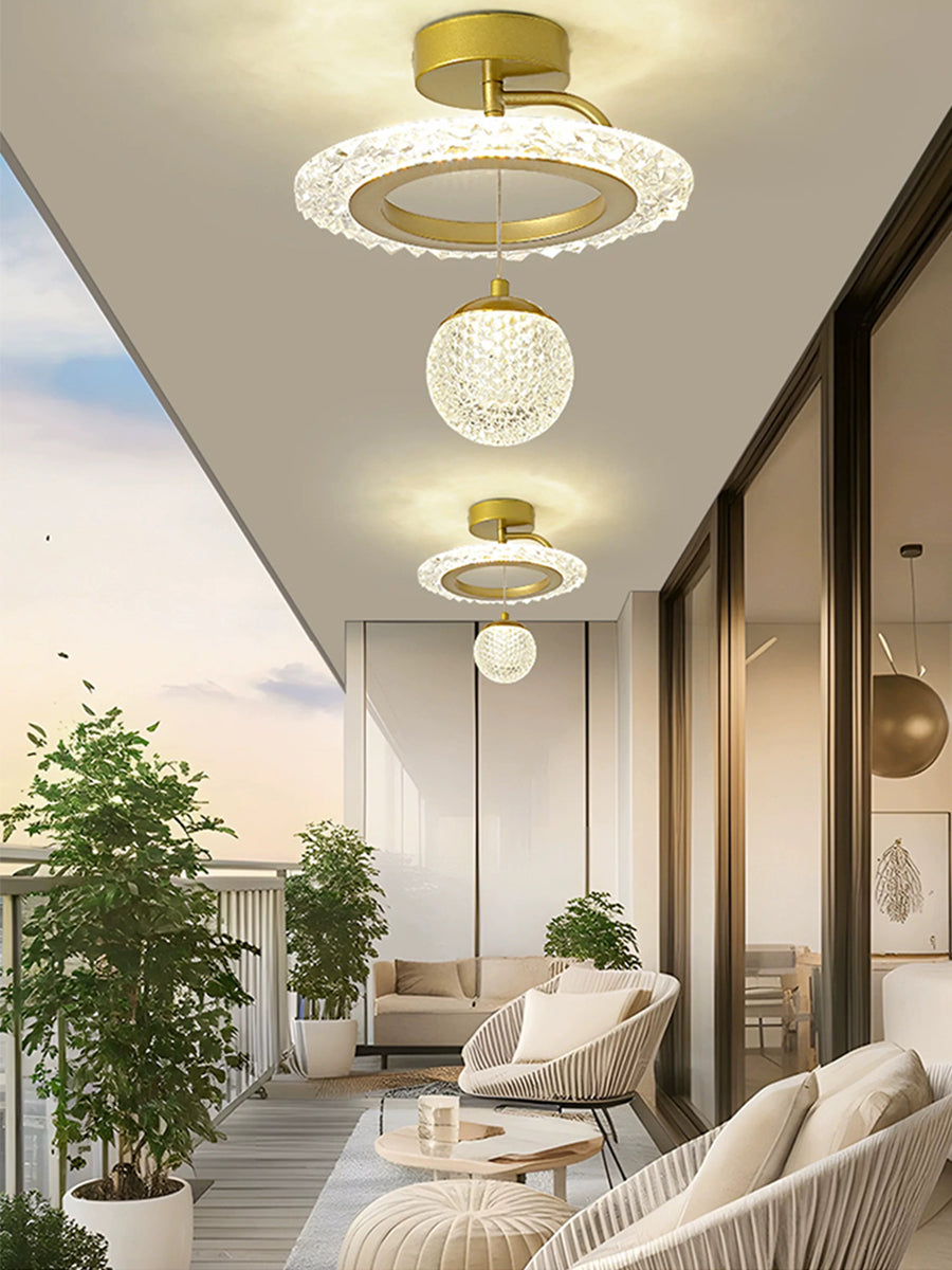 Nordic Luxury Starry Sky Pendant Light LED Aisle Lamp Entrance Hallway Balcony Stairway Bedroom Small Chandelier