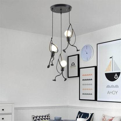 Loft Pendant Lights Climbing Man Art Hanging Lamp Metal Cord Hanger Home Decor Light Creative For Room Lighting Lamps Nordic