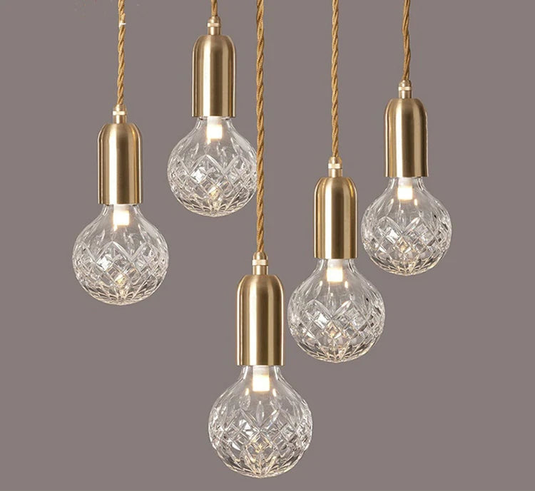 Modern Crystal Glass Ball LED G9 Pendant Lights Creative Decor Hall Ball Droplight
