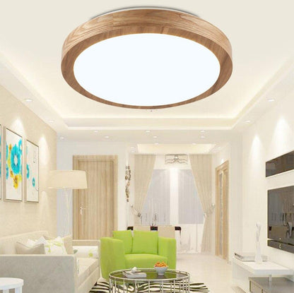 Led Ceiling Light Nordic Wood 6cm Modern Lamp Remote Control Minimalist Living Room Creative Rubber Bedroom Mounted Lighting