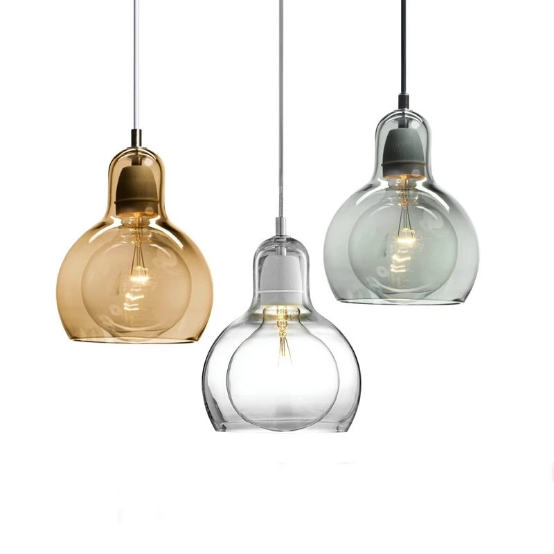 Modern Loft Cord Pendant Lights Clear Glass Lampshade Celling Lights With E27 Retro Edison Bulb Indoor Lighting Home Decor