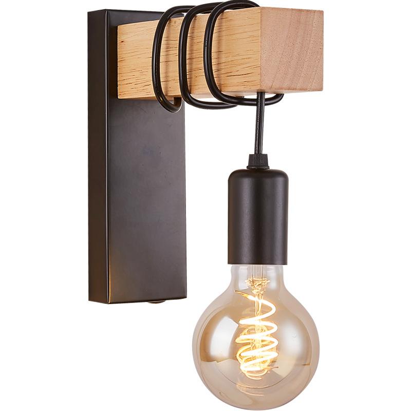 Retro Bedside Wall Lamp Wooden Wall Lamp