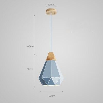Modern minimalist design pendant lamp Nordic creative colorful led lamp home lighting bar restaurant iron solid wood lamp living