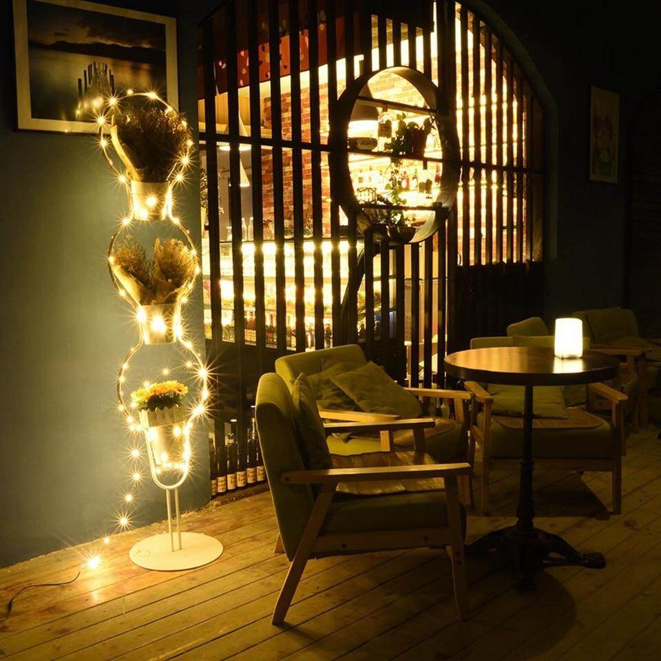 LED Strip 2-10m 20-100 Led Fairy Light String Outdoor Garland Christmas Wedding Party Decoration Battery Operated silver Copper