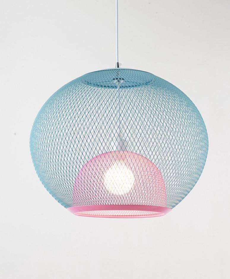 Nordic Simple Iron Grid Chandelier Modern Simple Cafe Restaurant Makaron Single Head Double Layer Birdcage Lamp