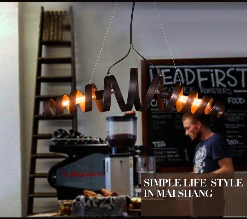 Spiral Spring Industrial Hanging Lamp Bar Retro Vintage Pendant Light Hanglamp Loft Kitchen Ceiling Hanging Light Fixture