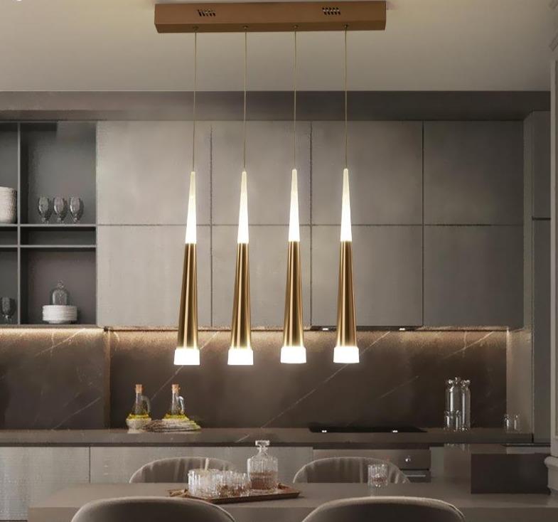 Gold Color Modern Led Pendant Hanging Lights Stair Lightfor Living Room Dining Room Lighting 4/6/9/12/16/25 Heads