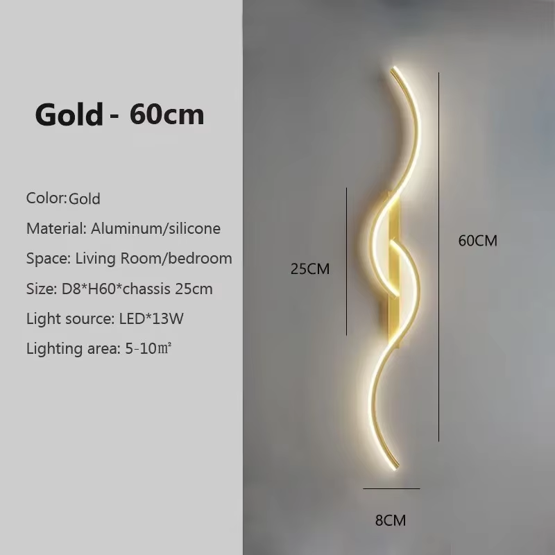 Modern LED Wall Lamp  Light Bedroom Bedside Long Strip Wall Sconces Living Room Home Indoor Lighting Fixture