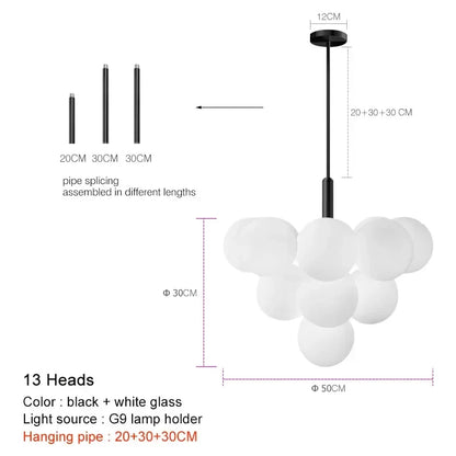 Modern Luxury Led Glass Chandelier Simple Chandelier Home Indoor Lighting Decor Lamps Fixtures