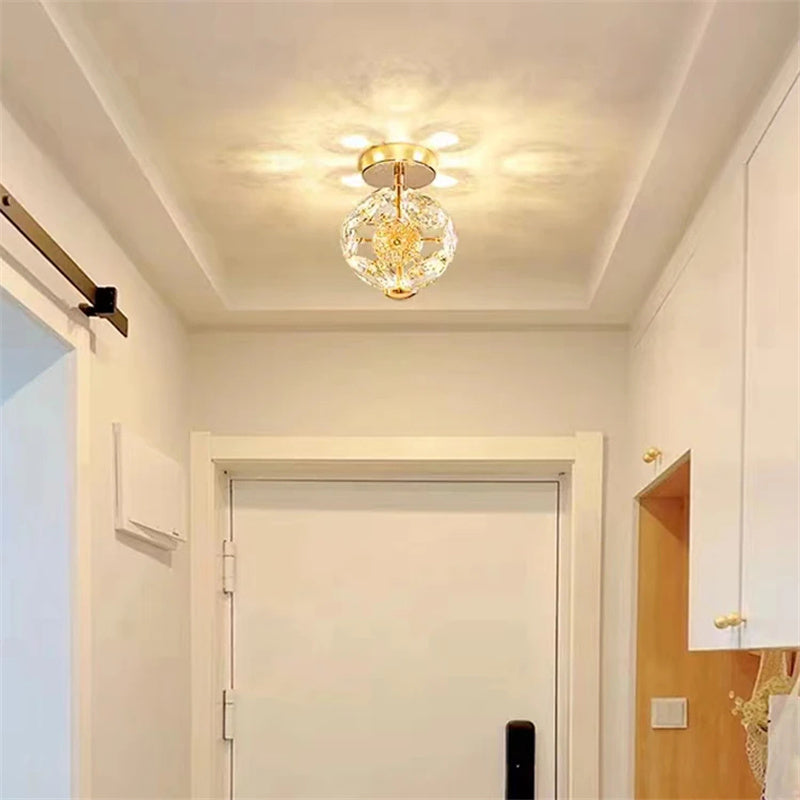 Modern K9 Pure Crystal Bedside Small Chandelier Light Lluxury Crystal Wall Lamp Corridor Ceiling Lamp Bar Decoration Noble Lamps