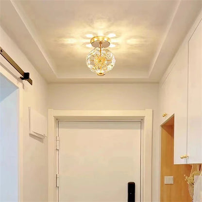 Modern K9 Pure Crystal Bedside Small Chandelier Light Lluxury Crystal Wall Lamp Corridor Ceiling Lamp Bar Decoration Noble Lamps