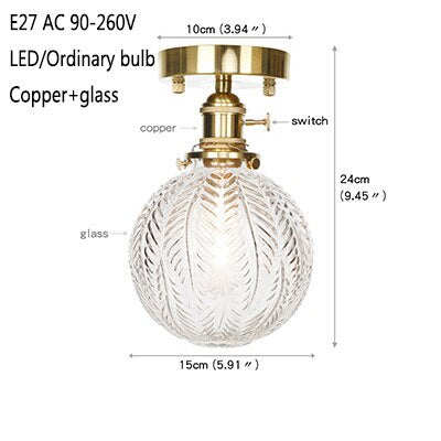 9 Style Modern Minimalist LED Copper Ceiling Lamp Bedroom Corridor Kitchen Decoration Lamp Cafe Garden Living Room Ceiling Light