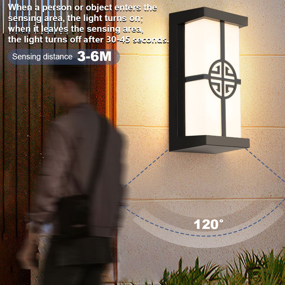 Outdoor Lamps Motion Sensor Wall Light Waterproof AC85-265V 16/30W Exterior Wall Lamp For Garden Light Street Lamp