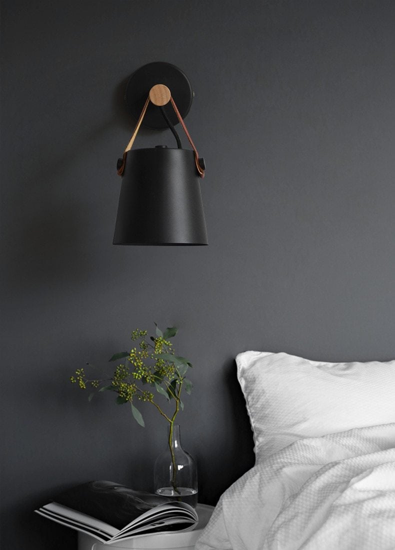 Modern minimalist adjustable wall-mounted household bedside lighting wall decoration bathroom mirror lamp LED wood wall lamp E27