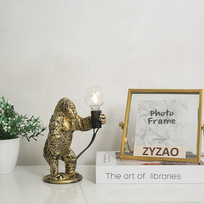 King Kong Gorilla Animal Table Lamp Indoor Resin Decoration Small Night Lamp Creative Crafts Gorilla Table Decor Lamp