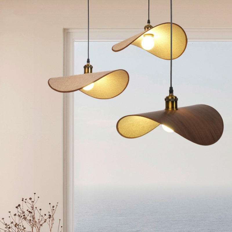 Wabi Sabi Minimalism E27 Led Pendant Light Retro Hat Led Hanging Lamp Dining Room Nordic Suspend Lamp Led