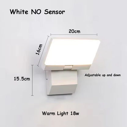 Outdoor Wall Light LED IP65 Waterproof Sensor 18w Foldable Modern Wall Lights Garden Courtyard Indoor Lamps
