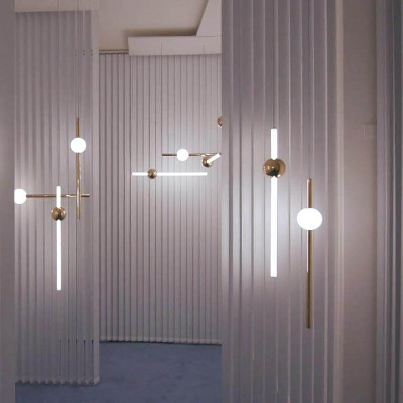 Modern Glass Metal Ball Pendant Lights Luminaria Cylinder Pipe Industrial Lamp Hanglamp Lustre Suspension