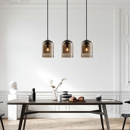 Postmodern Minimalist Iron Restaurant Single-headed Glass Chandelier Bedroom Bedside Bar Cafe Study Small Chandelier