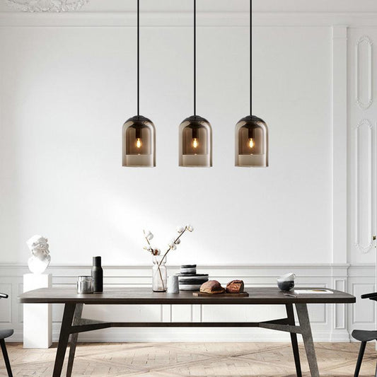 Postmodern Minimalist Iron Restaurant Single-headed Glass Chandelier Bedroom Bedside Bar Cafe Study Small Chandelier