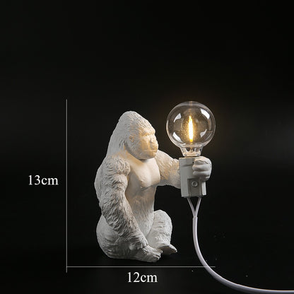 King Kong Gorilla Animal Table Lamp Indoor Resin Decoration Small Night Lamp Creative Crafts Gorilla Table Decor Lamp