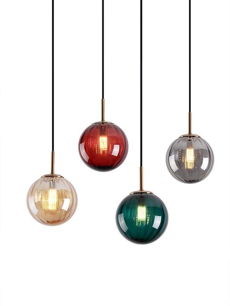Colorful Glass Ball Bedroom Bedside Small Chandelier Creative Restaurant Bar Window Personality Post Modern Art Lamp Pendant Lamp