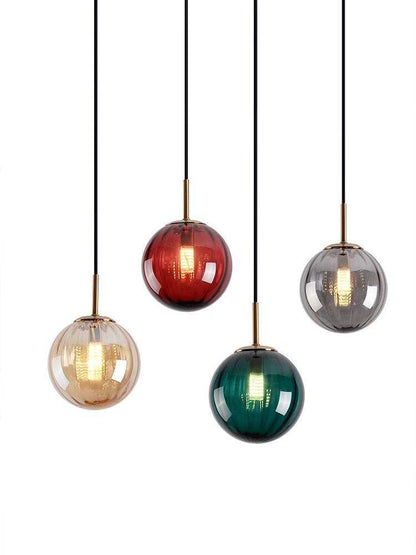 Colorful Glass Ball Bedroom Bedside Small Chandelier Creative Restaurant Bar Window Personality Post Modern Art Lamp Pendant Lamp