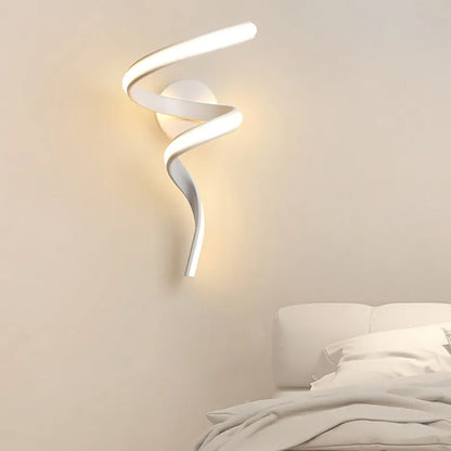 Modern LED Wall Lamp Minimalist Spiral Wall Light Curve Fixture Surface Mount Art Led Wall Sconce