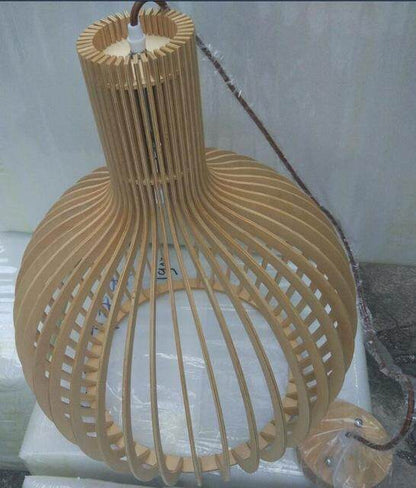 Modern Black Wood Birdcage E27 Bulb Pendant Light Nordic Home Deco Weaving Wooden Pendant Lamp