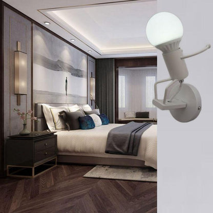Iron Led Wall Lamp American Creative Wall Lights Metal Cartoon Robot Sconce Wall Light bedroom Children room Luminaire