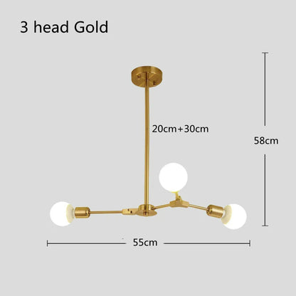Modern Sputnik Ceiling Chandelier Satellite Hanging Lamp Lustre Light Fixture 3 6 9 Iron Spider Home Living Dining Room Decor
