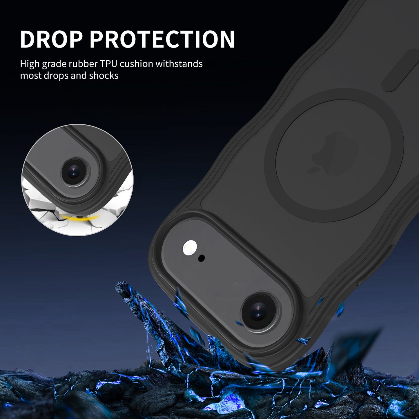 New Luxury Business Translucent Curly Wave Magnetic Case For iPhone 17 Pro Max 17 Air 17Pro Matte Anti-fall shockproof Cover