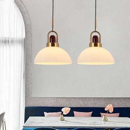 Glass Chandeliers In Restaurants Are Simple and Creative Semi-circular Cream Bar Shops Decorate Bedside Lamps