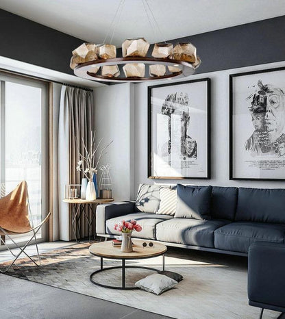 Nordic Creative Living Room Chandelier Modern Minimalist Shaped Glass