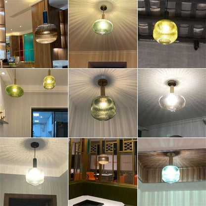 Nordic Creative Bar Restaurant Chandelier Simple Striped Lantern Chandelier Single Online Celebrity Glass Chandelier